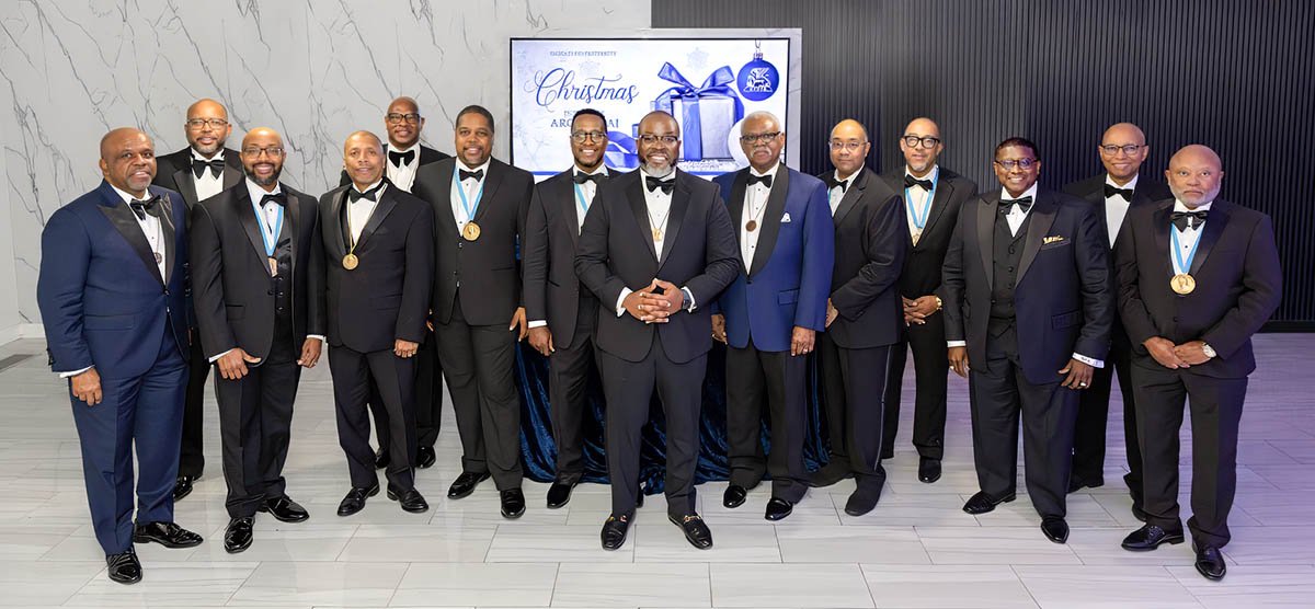 Achrons of Pi Boule' of Pine Bluff and Little Rock at the 2025 Pi Boule' Archousai, the wives of Pi Boule at their 2025 Christmas For Archousai